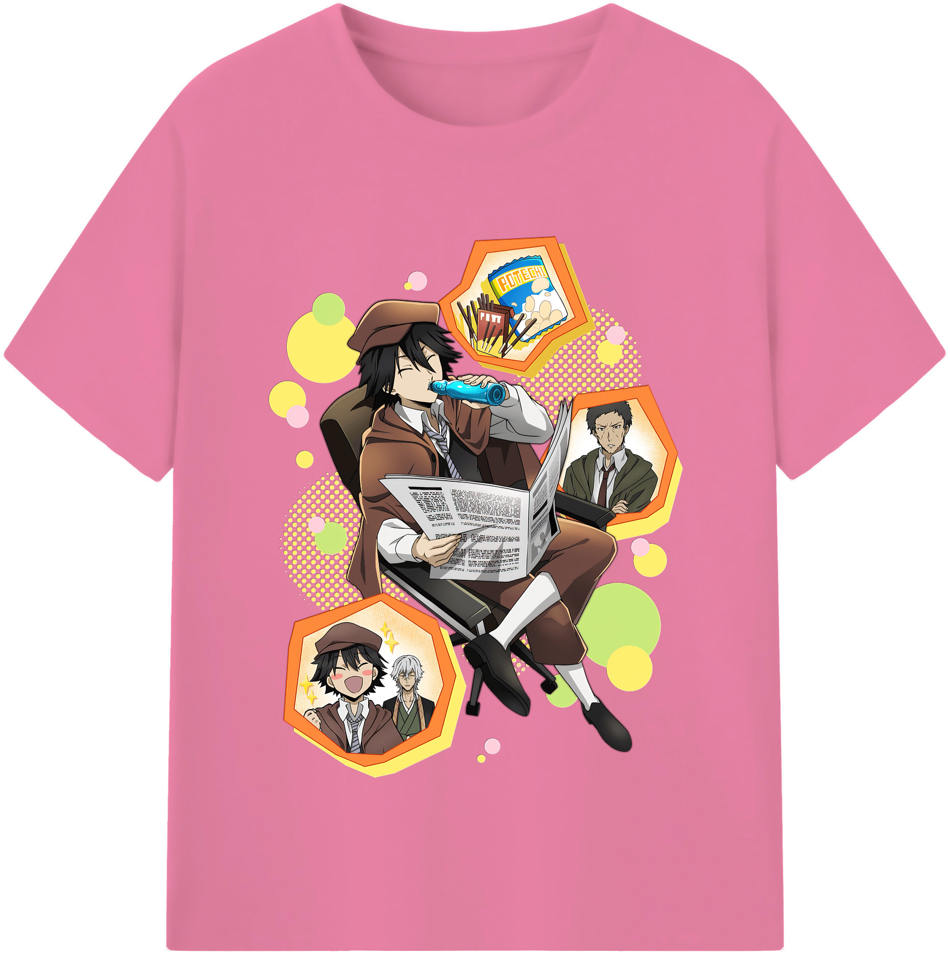 （画像用） 文豪ストレイドッグス Bungo Stray Dogs 綿100％半袖Tシャツ（フロントプリント）